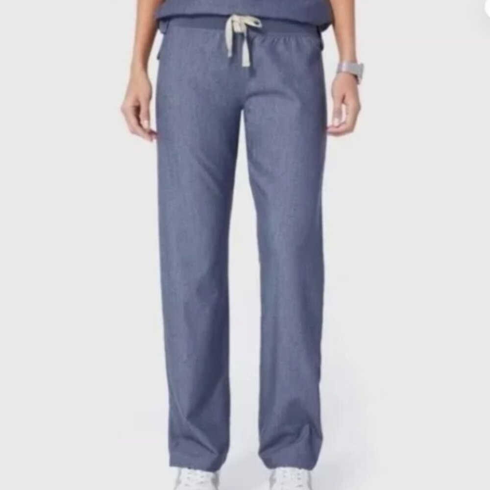 Figs Livingston Scrub Pants - Heather Denim - XS TALL